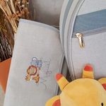 Kit Maternidade Linho Cru com Cinza Safari