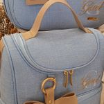 Kit Tradicional  Linho Azul com Bege