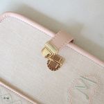 Porta Cartão Vacina Linho Aveia com Rose Gold Mavie