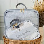 Kit Necessaire Cristal  Linho Cinza