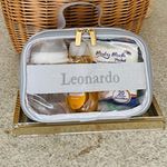 Kit Necessaire Cristal  Linho Cinza