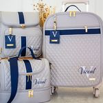 Kit Maternidade Fendi com Azul Marinho  detalhe com Matelassê