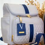 Kit Maternidade Fendi com Azul Marinho  detalhe com Matelassê