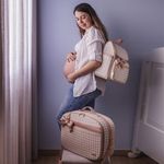  Kit Mala Roma + Mochila 2x1 Xadrez Rosegold