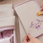 Kit Maternidade  Fendi  com  Xadrez Lavanda