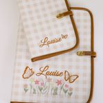 Kit Acessórios Porta Certidão + Porta Cartão de Vacina Xadrez com caramelo
