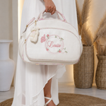 Bolsa Maternidade Off white com floral