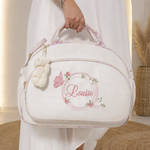 Bolsa Maternidade Off white com floral