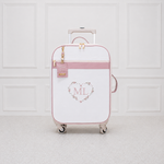 Mala de Rodinhas Off White com Rose