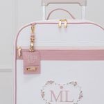 Mala de Rodinhas Off White com Rose
