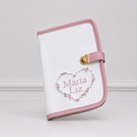 Porta Cartão Vacina Off White com Rose