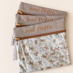 Kit Porta Look Linho Areia com Caramelo