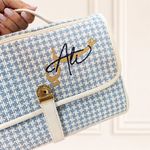 Trocador Luxo Jacquard Azul Bebê