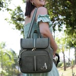 Mochila 2x1  Cotelê Verde Musgo