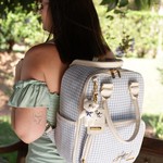Mochila Bag  Jacquard Azul Bebê