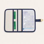Porta Cartão Linho Cru com azul marinho