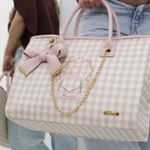 Bolsa NY Xadrez Rose
