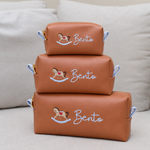 Kit Trio Necessaire Caramelo com Azul BB