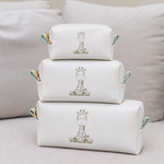 Kit Trio Necessaire Off White com Verde Agua