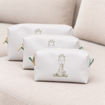 Kit Trio Necessaire Off White com Verde Agua