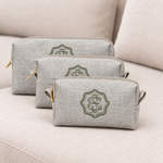 Kit Trio Necessaire Linho Areia