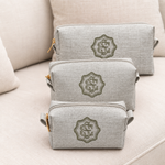 Kit Trio Necessaire Linho Areia