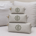 Kit Trio Necessaire Linho Areia