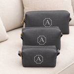 Kit Trio Necessaire Cinza Chumbo