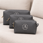 Kit Trio Necessaire Cinza Chumbo