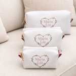 Kit Trio Necessaire Off White com Rose