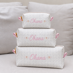 Kit Trio Necessaire Estampa Balão com Rosa
