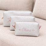 Kit Trio Necessaire Estampa Balão com Rosa