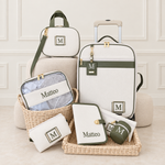 Kit Maternidade Tricot Marfim com Verde Musgo