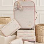 Kit Maternidade Linho Aveia com Rosé Gold Mavie
