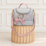 Frasqueira Luxo Linho Cru com Rose