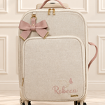 Mala de Rodinha com Bolso Palha com Rose