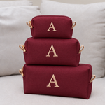 Kit Trio Necessaire Marsala com Rose
