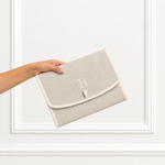Porta Laço Linho Cru com Off White