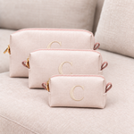 Trio Necessaire Linho Aveia com Rosegold