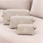 Trio Necessaire  Linho Cru com Off White