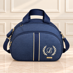 Bolsa Maternidade Azul Marinho com Dourado