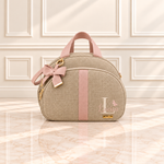 Bolsa Maternidade Linho Areia com Rose