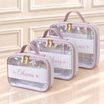 Kit Necessaire Cristal Estampa Balão com Rosa