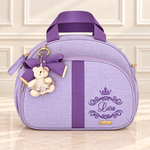 Bolsa Maternidade Linho Lavanda com Roxo