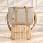 Bolsa Londres Linho Areia com Bege