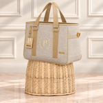 Bolsa Londres Linho Areia com Bege