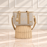 Bolsa Londres Linho Areia com Bege