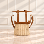 Bolsa Londres Off White com Caramelo
