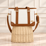 Bolsa Londres Off White com Caramelo