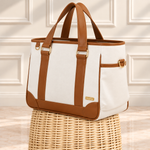 Bolsa Londres Off White com Caramelo
